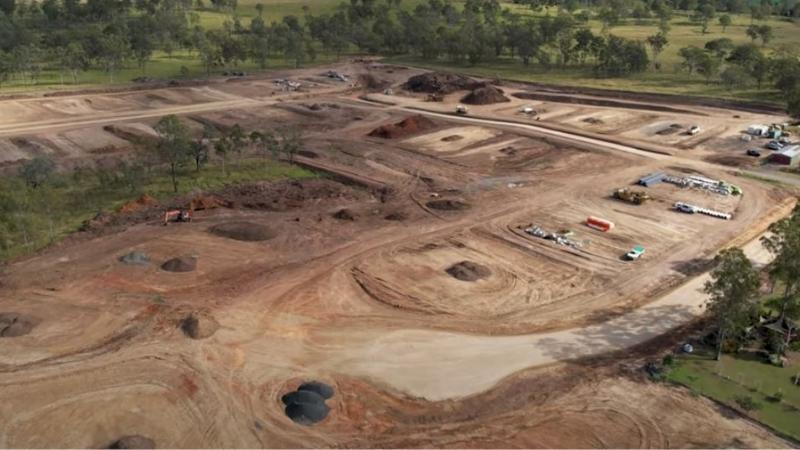 The site of a subdivision being prepared for development