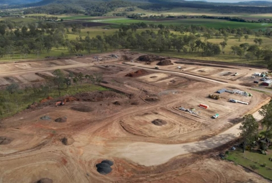 The site of a subdivision being prepared for development